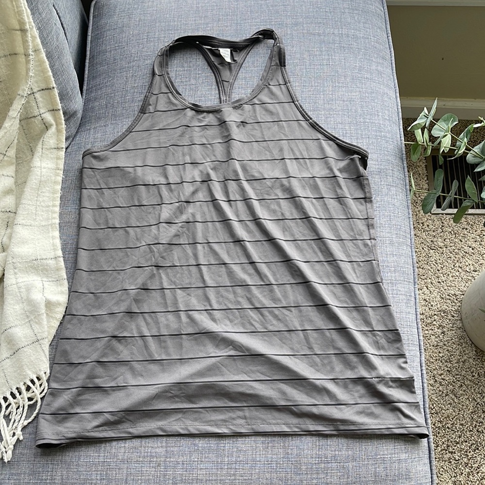 Athleta gray workout tank top size L